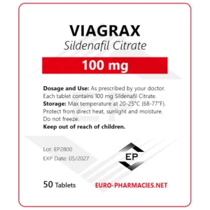 Viagrax (Sildenafil) - 100mg/tab -50 tab/bag Picture.